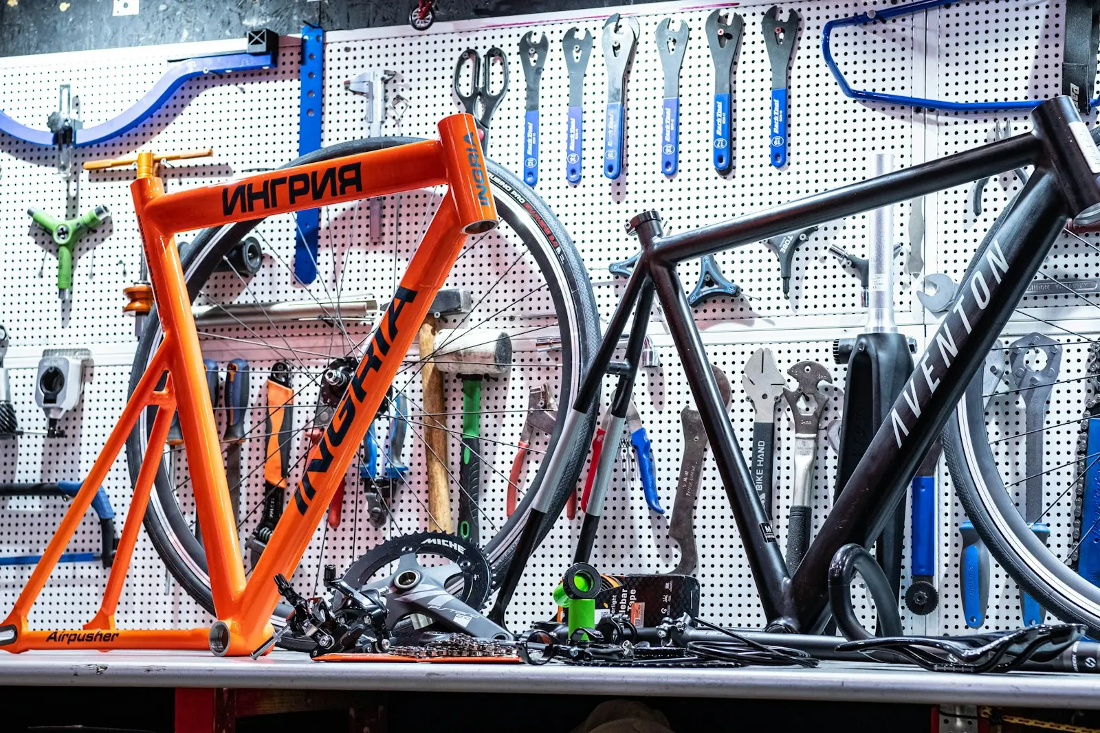 Black and gray mountain bike on dirt — bicycle horn install context