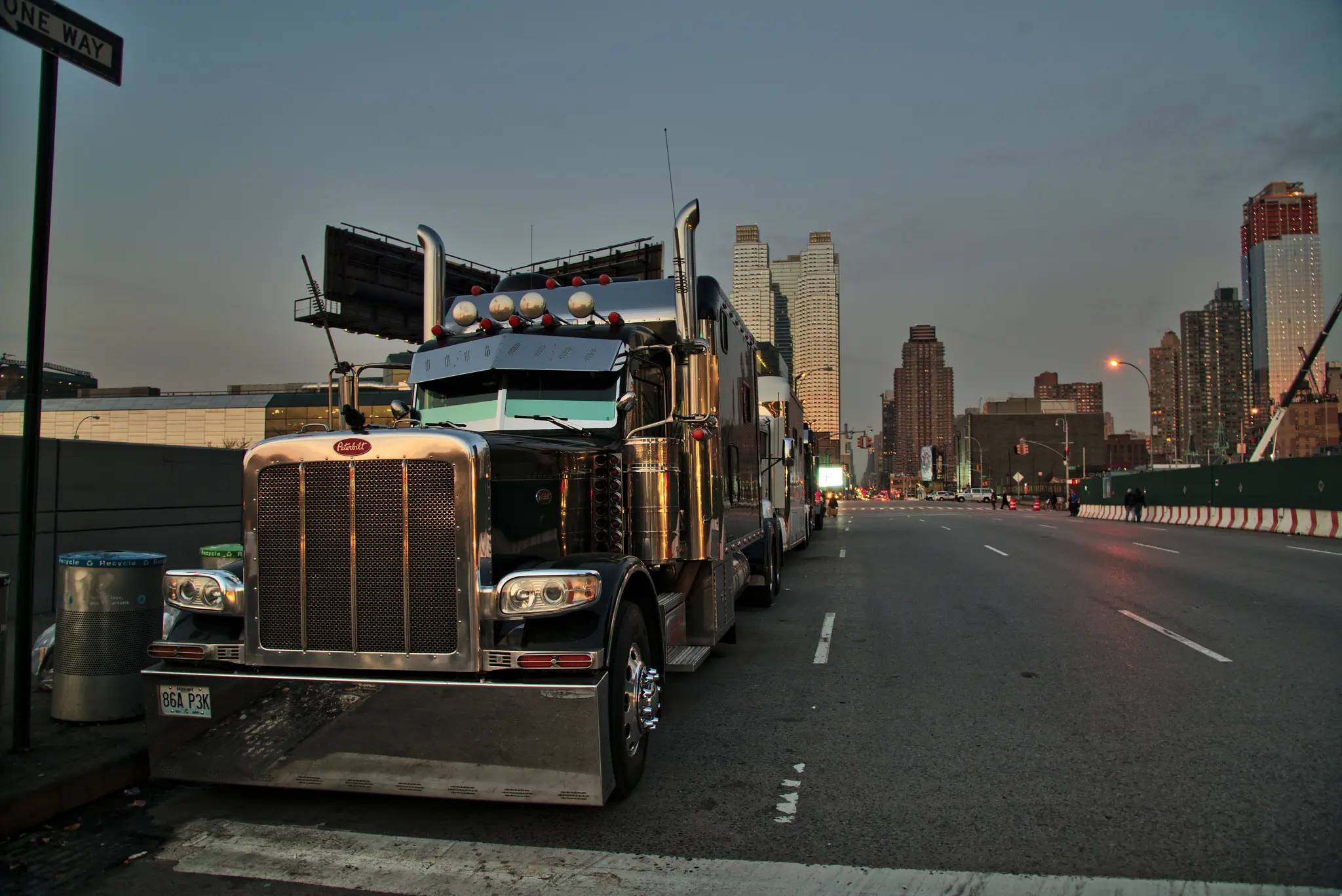 Chrome-detailed Peterbilt truck of the kind often fitted with aftermarket air horns