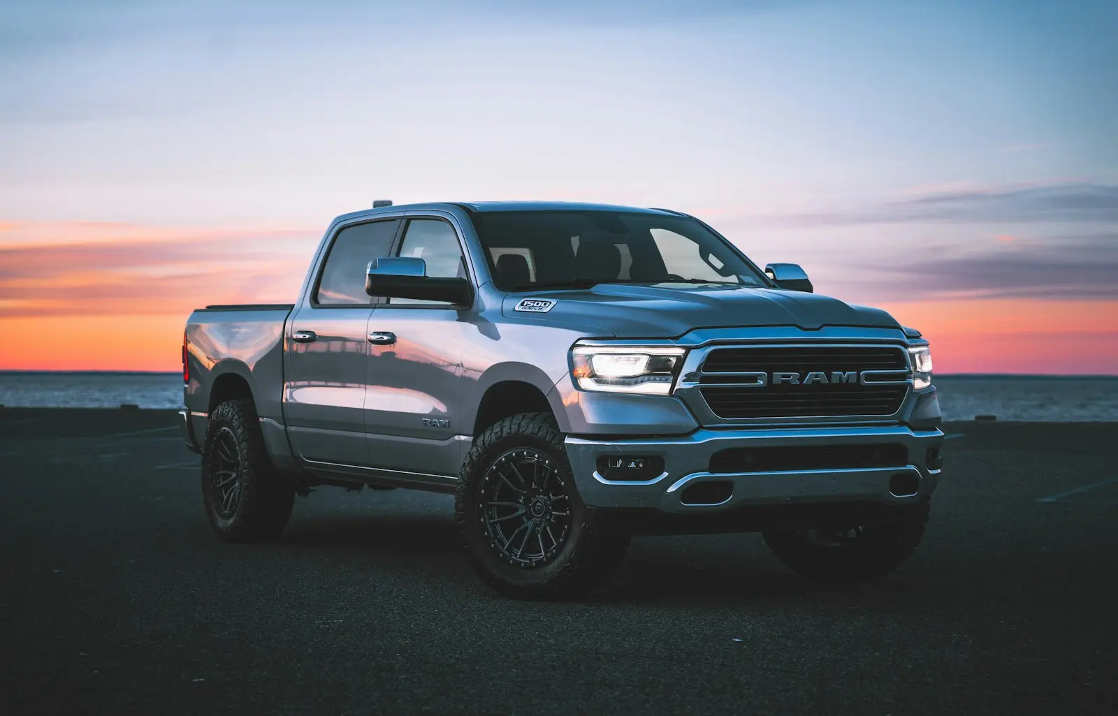 Silver Ram pickup parked in a lot — Ram 3500 heavy-duty install context
