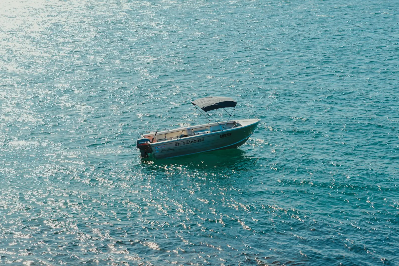 Boat rests on calm seas