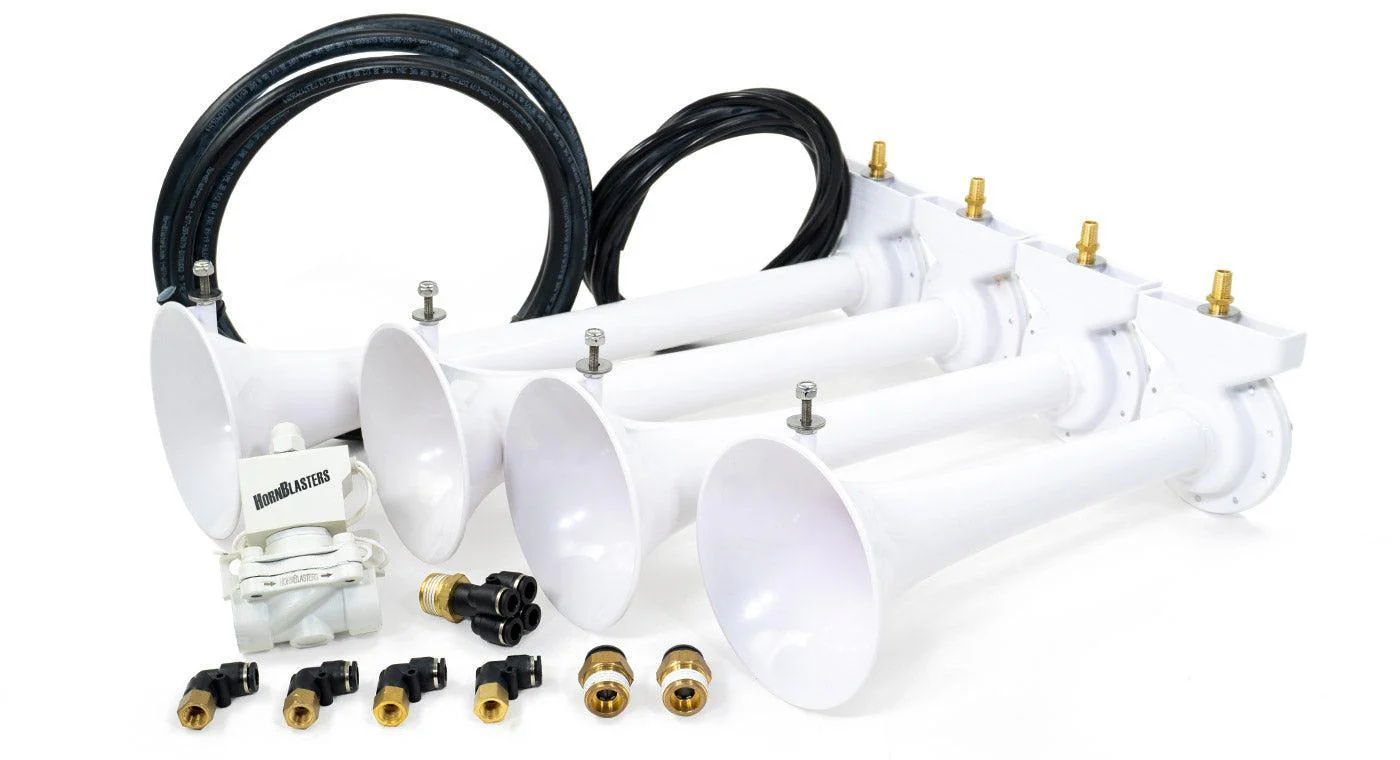 HornBlasters Conductor's Special 228H four-trumpet horn detail