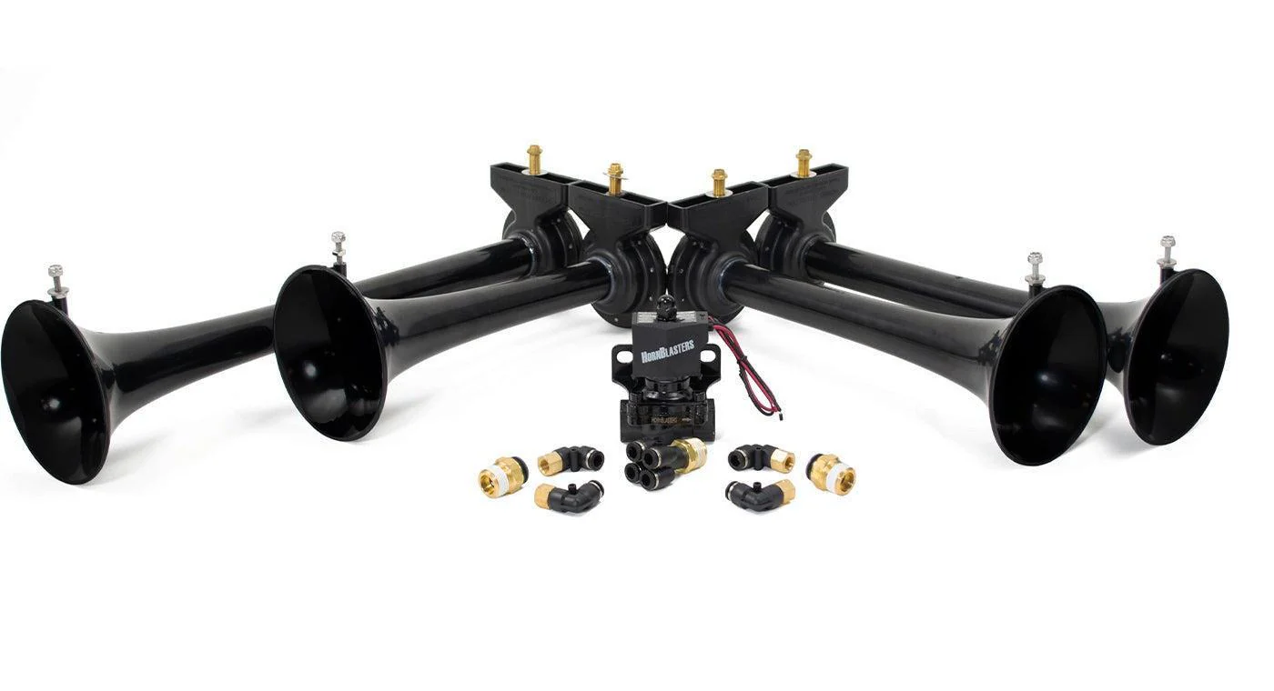 Shocker XL four-trumpet train horns from the Conductor's Special 540 kit