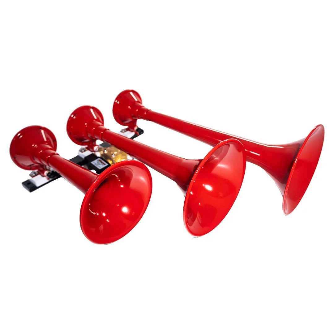 Kleinn Demon 730 Reaper Red limited edition triple train horn on flat mounting rack