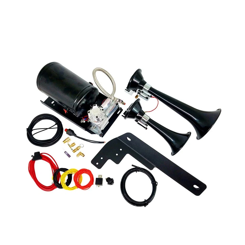 Kleinn GMTRK-1 bolt-on train horn kit for GM 1500 trucks — Model 220 dual horns, compressor and 1-gallon tank