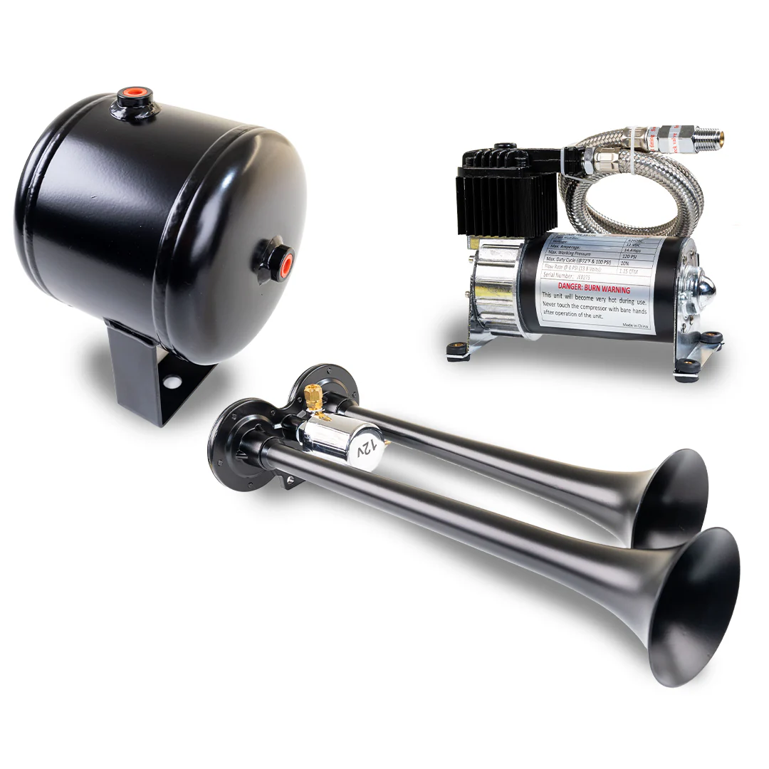 Kleinn HK2-1 black XCR2.0 Stealth finish dual truck horn kit