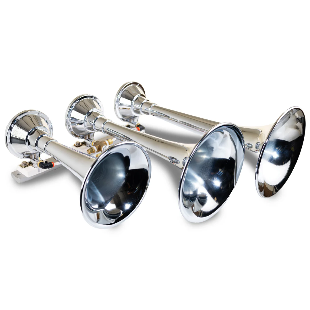 Kleinn Model 630 Titan chrome-steel triple train horns included in the HK8 kit