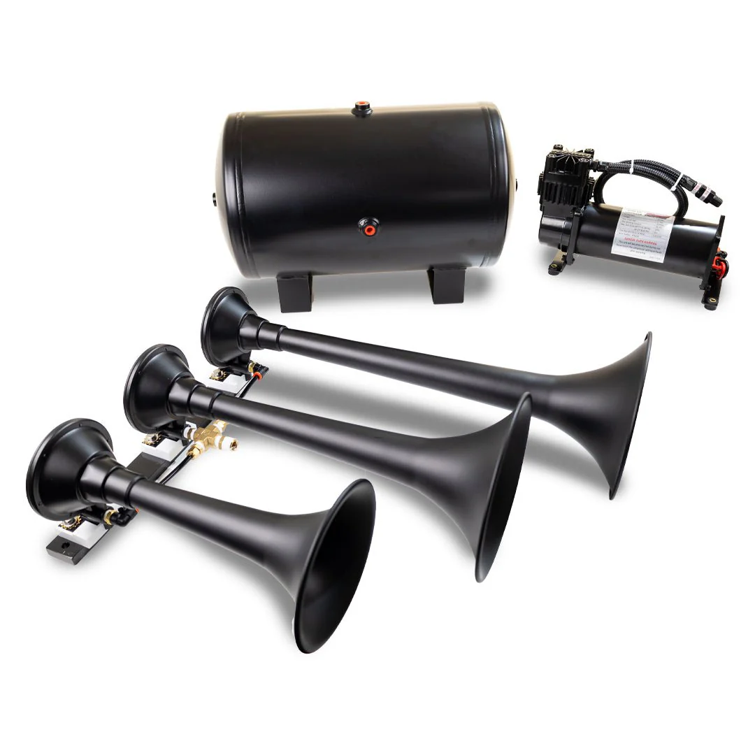 Kleinn HK9 Demon complete air horn kit with triple trumpets, 5-gallon tank and 150 PSI compressor