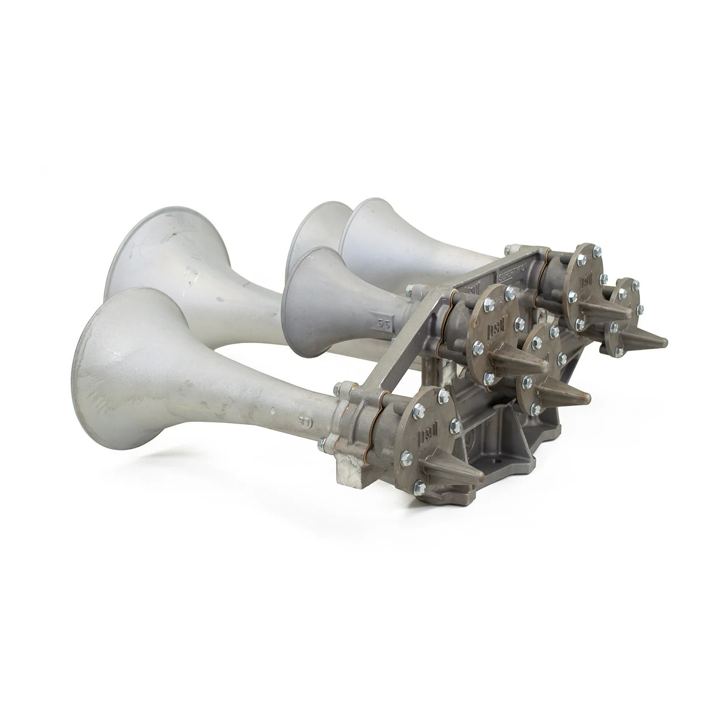 Leslie RS-5T Supertyfon five-chime manifold detail, rear-facing chimes