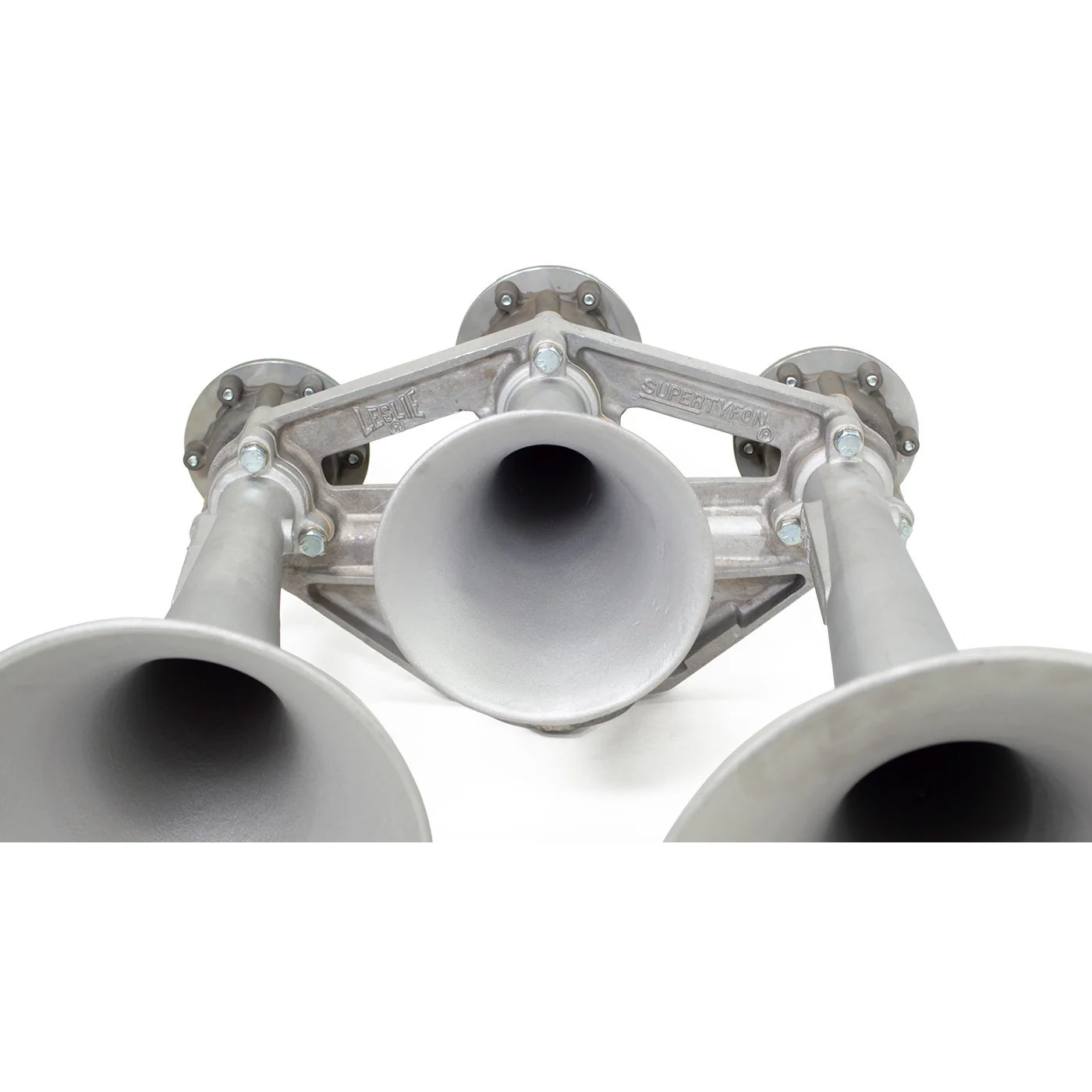 Leslie RS-3L Supertyfon three-chime locomotive horn, bell detail