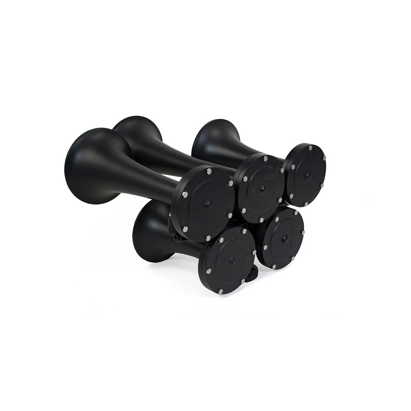 Nathan AirChime K5HA rear view showing the high-mount triangular five-way manifold