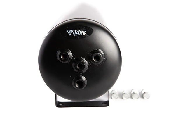 Viking Horns 5-gallon tank end plate with multiple air ports and logo