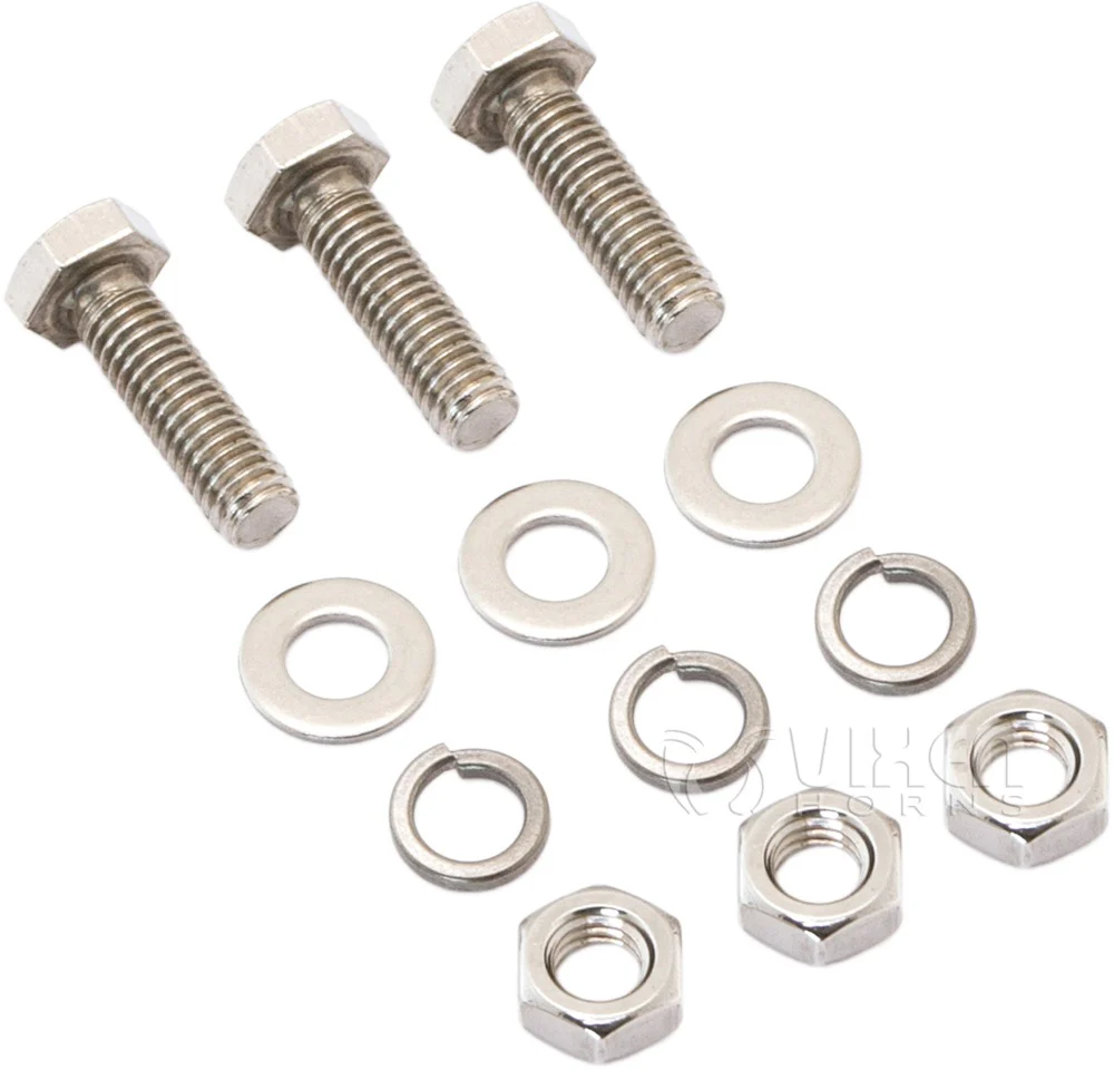 Vixen Horns VXH4124B included stainless mounting hardware — bolts, washers, and nuts
