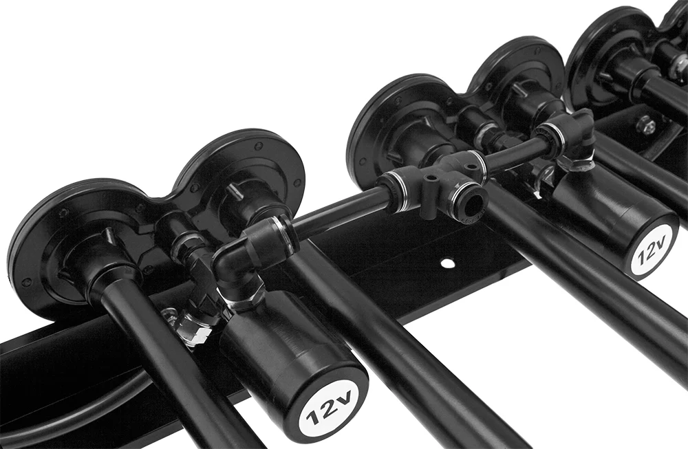 OCTOPOD VXH8124XLB dual 12V solenoid valves and air fitting detail
