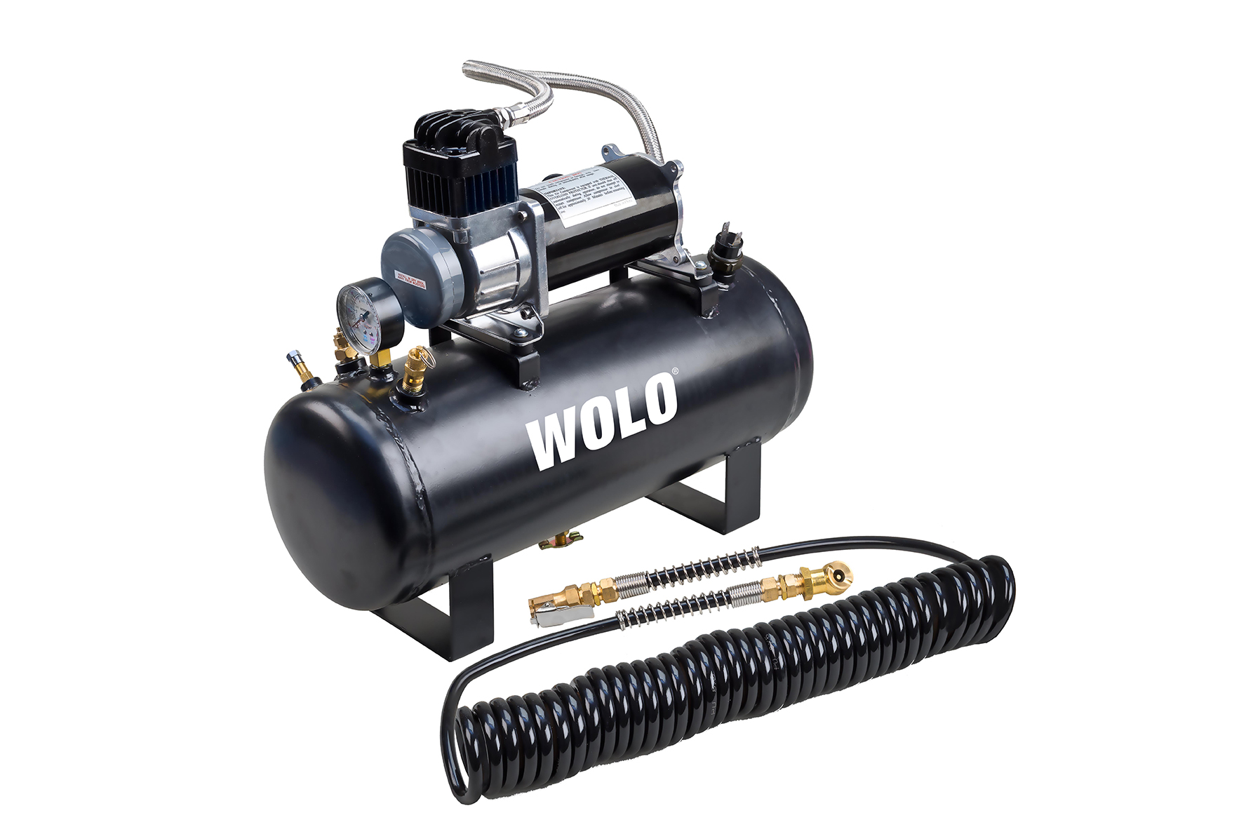 Wolo 858 Tornado 2.5-gallon onboard air system recommended for the Model 847