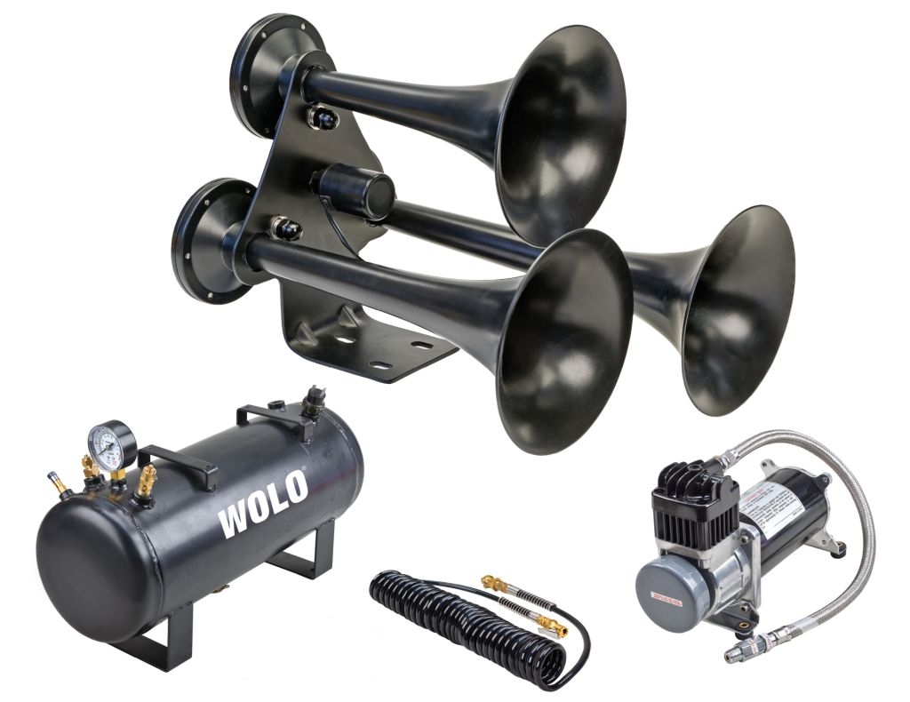 Wolo Midnight Express Pro Plus 887-860 three-trumpet black train horn
